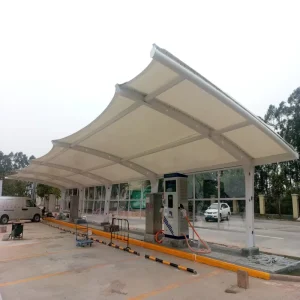 Outdoor Steel Cantilever Membrane Structure PVDF Roof Shelter Garages canopies & carports Car Garage Tent