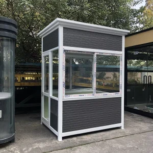 Outdoor Steel Prefabricated Ticket Booth Guard Room with Metal and Plastic Housing for Villas