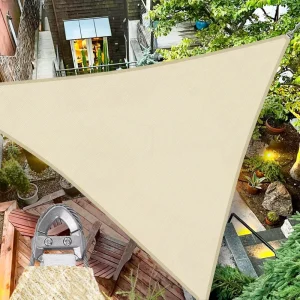 Outdoor Sun Shade Sail Waterproof HDPE Shade Sail Beige Shade Sails for Garden Patio