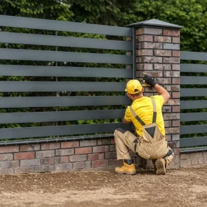 Outdoor Wall Fencing Panels Horizontal Aluminum Slat Fencing