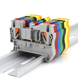 PT2.5 Push in Spring DIN Rail Terminal Block 2.5mm2 Feed Through Electrical Wire Connector 24 14AWG
