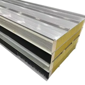 PU Edge Sealing Rock Wool Sandwich Wall Roof Panels Insulation House Building Materials