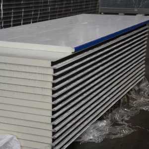 PU Glasswool Color Steel Sandwich Panel Prefabricated Insulating Foam Powder Coated Eco Friendly Fire Cold Room Workshop Hotel