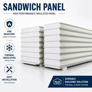 PU PUR Sandwich Panel Building Material Thermal Insulation Panel for Commercial Industrial Building Applications