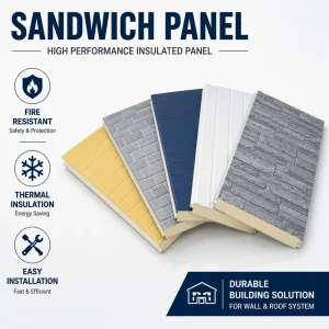 PU Sandwich Panel Polyurethane Insulated Panel Thermal Insulation Wall Roof Panel Industrial Building Construction