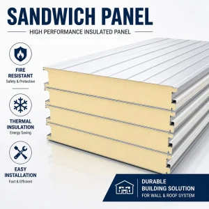 PU Sandwich Panel Warehouse Wall Panel Roof Panel Industrial Construction Building Material Insulation System