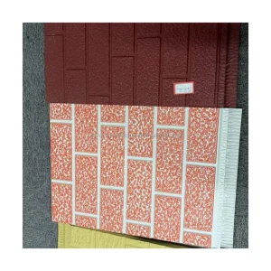PU Sandwich Panel with Brick Texture Modern Exterior Wall Decoration Fire Resistant Eco Friendly Steel Board