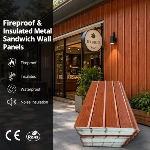 PU Sandwich Wall Panels PU Insulated Metal Wall Cladding Fireproof Waterproof for Cold Storage Factory and Workshop Walls