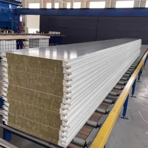 PU Side Sealing Rock Wool Sandwich Panel for Poultry Farm and Agricultural Building Thermal Insulation Walls
