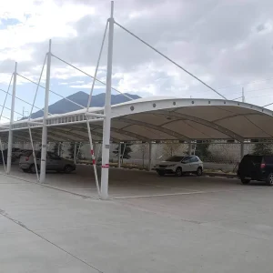 PVDF Membrane Tension Structure Steel Frame Carport Garden Building Parking Lot Garage Canopy for Hotels and Garages