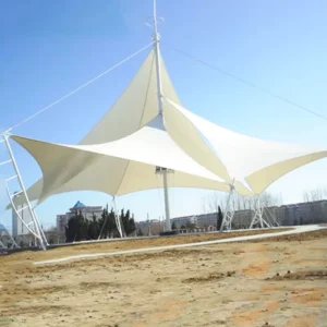 PVDF Tensile Membrane Awning Sunshade Canopy Outdoor Landscape Shed Special shaped Heat insulating Steel Frame Canvas Roof Park