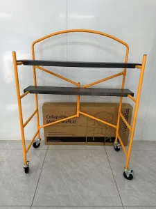 Painted Steel Mobile Folding Scaffold Adjustable H-Frame Ladder Platform with Locking Wheels for Indoor Outdoor Use