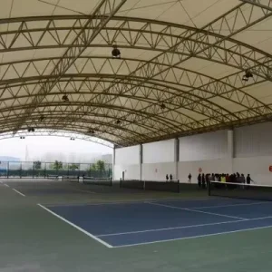 Panoramic Outdoor Padel Court with Steel Structure Canopy Sunshade