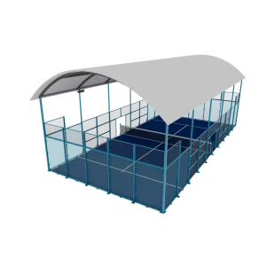 Panoramic Padel Tennis Court with Canopy Glass Hot Dip Galvanized Steel Outdoor for Sports Club Resort