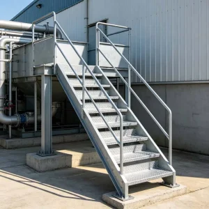 Pattern Anti slip Steel Step Plate Integral Welded Ladder Frame Safety Steel Structure Climbing Ladder
