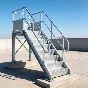 Pattern Anti slip Steel Step Plate Integral Welded Ladder Frame Safety Steel Structure Climbing Ladder