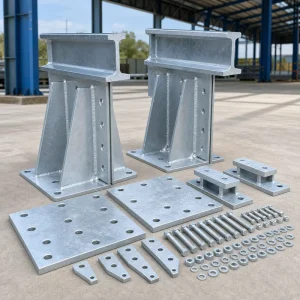 Philippines Typhoon Seismic Crane Rail Bracket Column Connection Plate Accessories Zinc Coated Steel Heavy Duty for Industrial