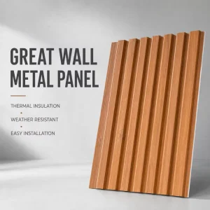 Polyurethane Core Steel Embossed Decorative Panel Fireproof Heat Insulation for Villa