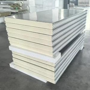 Polyurethane Insulated Roofing A1 Fireproof PU Core Aluminum Sandwich Panel for Warehouse Walls Cold Storage