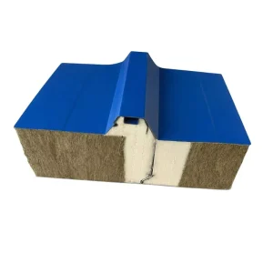 Polyurethane Sealed Rock Wool Sandwich Panels for Steel Structure Warehouse Walls