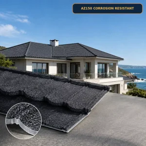 Popular Custom Color Bond Aluminium Zinc Stone Coated Roof Tiles for Ghana Residential Houses and Building Projects
