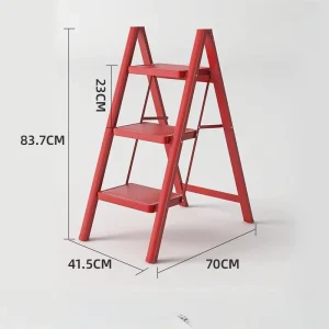 Portable 3 Step Ladder with Plastic Step Extra Wide Multi Ladder Foldable Dual Purpose Ladder