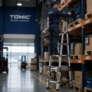 Portable Articulated Step Ladder Stainless Steel Telescopic Folding A Frame Ladder Foldable Extension Ladder for Workshop
