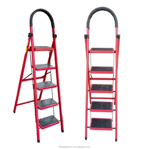 Portable Collapsable Household Steel 3 6 Step Ladder Bookshelf Use Ladders With Rubber Feet Carbon Steel