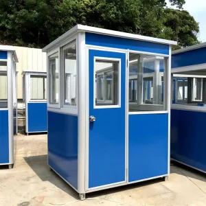 Portable Customizable Security Guard Booth Easy Assemble Prefab Container Houses with Aluminum Frame & Modern Design