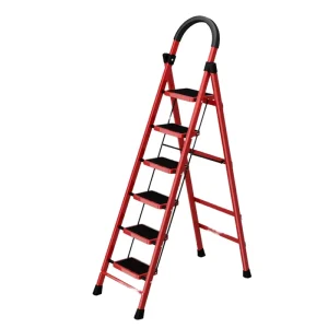 Portable Foldable Steel Ladder for Home, Supermarket, Warehouse, Kitchen, Apartment, School, or Workshop, 2-6 Steps