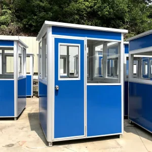 Portable Insulated Galvanized Metal Guard Booth Waterproof Steel Security Guard House with AC