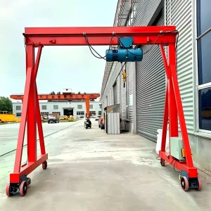 Portable Mini Crane Single Beam Rubber Tyre Mobile Gantry 3 Ton Workshop Light Lifting
