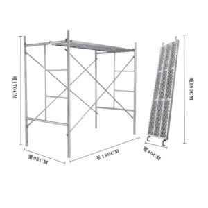 Portable Mobile H Frame Folding Scaffold with Wheels Hot Dip Galvanized Steel for Hotel Construction