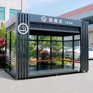 Portable Outdoor Sunshade and Rest Area Temporary Pavilion Steel Structure Outdoor Bus Waiting Pavilion and Guard House