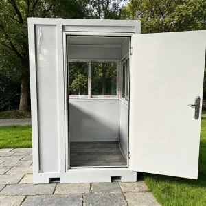 Portable Security Booth Outdoor Container Guardhouse Modular Steel Structure Kiosk for Factory Residential Entrance