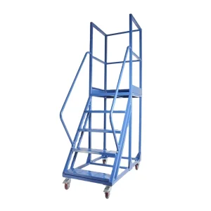 Portable Steel Rolling Mobile Safety Metal Work Platform Ladder With Toe Board