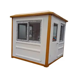 Portable Two-Person Steel Security Guard Booth with Fiberglass Guard Room for Hospital Use