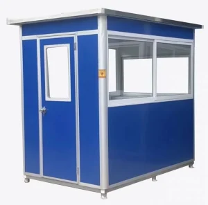 Portable Waterproof Solar Powered Eco Friendly Steel Light Steel Security Booth Prefab House Long Life Low Cost