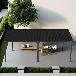 Powder Coated Steel Aluminum Frame Carport Canopy Gazebo Stable Structure Backyard Leisure Pavilion Poolside Shelter Pergola