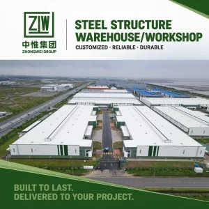 Pre-Engineered Steel Structure Warehouse Workshop Sandwich Panel Prefabricated Large Span Construction 5+