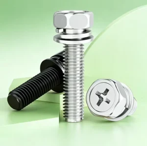 Pre-assembled Cross Recessed Hex Head 3 in 1 Screw A2-70 304 Stainless Steel Fastener with Dual Washers