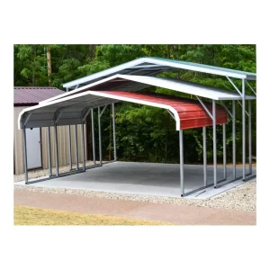 Pre engineered Steel Frame Carport Good Design Vertical Roof Style Carport Shed with Closed or Opened Sides in Brazil