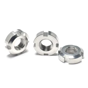 Precision Turned Slotted Round Nut Offering High Torsional Resistance in Power Transmission Links