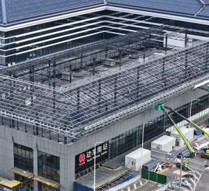 Prefab Heavy Carbon Steel Light Steel Space Frame Structure Steel Pipe Truss Roof for Workshop and Metro Subway Construction