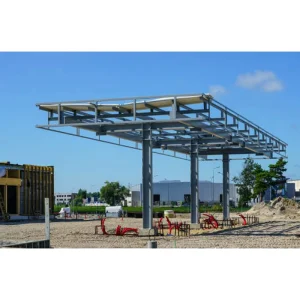 Prefab Light Gas Station Canopy Steel Structure Welding Cutting Bending Services Hot Dip Galvanized Roof Waterproof Sound