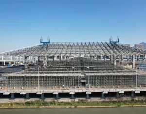 Prefab Light Steel Structure Station Building with Q235B Q355B Grade GB Standard Space Truss Design for Structural Roofing