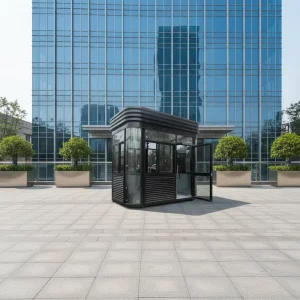 Prefab Luxury Steel Security Booth Weatherproof Outdoor Guard House Portable Modular Sentry Box for Villa School Parking Office