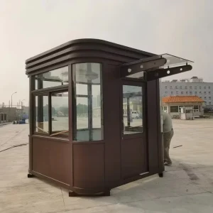 Prefab Outdoor Duty Cabin Arc Design Steel Security Guard Booth for Community Park Parking Entrance