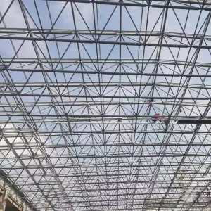 Prefab Steel Space Frame Truss Stadium Roof Structure for Tennis Court Metal Truss Roofing