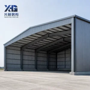 Prefab Steel Structure Open Front Aircraft Shelter Hangar Metal Building Three Wall Doorless Clear Span